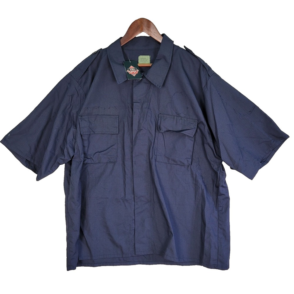 TRU‎ SPEC Tactical Shirt Mens XXL Navy Blue NWT Ripstop Short Sleeve Utility